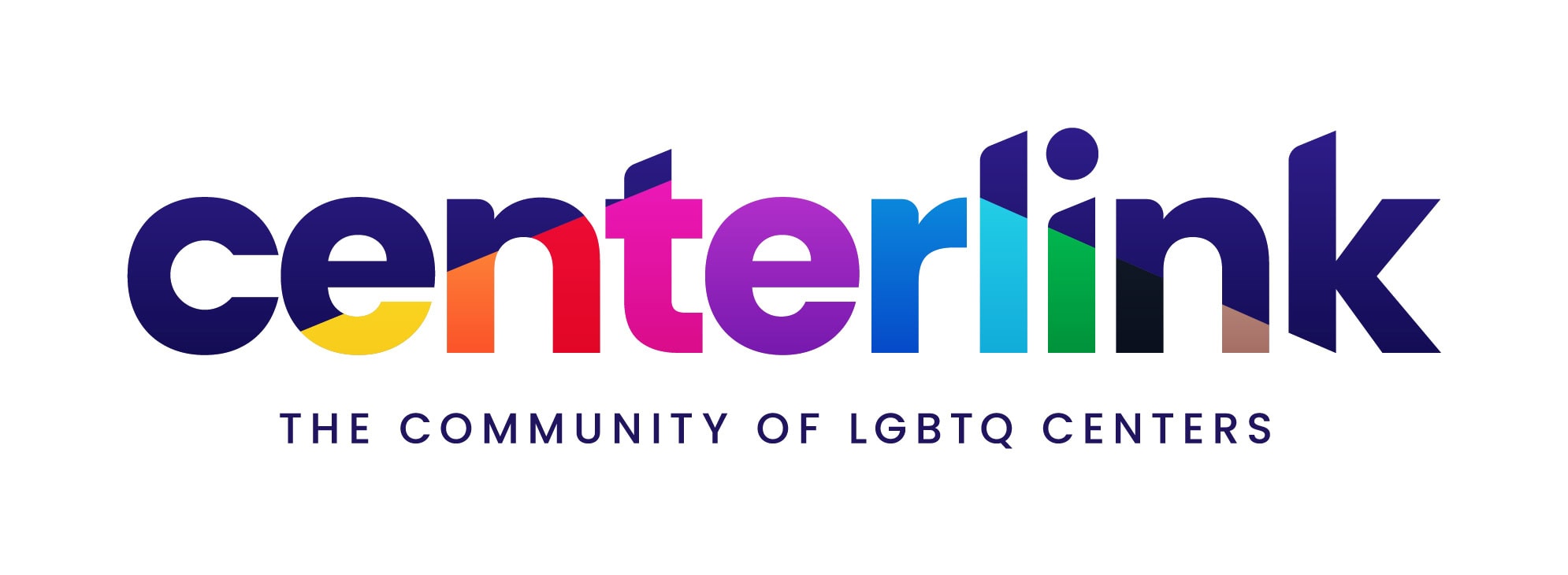 CenterLink logo with the word "centerlink" in multicolored letters above the tagline "The Community of LGBTQ Centers" on a white background.
