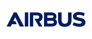 Airbus company logo on a blue background.