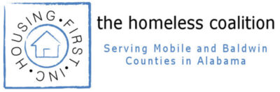 Logo of housing first, inc., a coalition serving the homeless in mobile and baldwin counties, alabama.